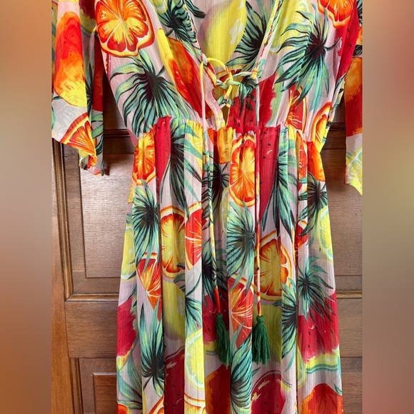 America & Beyond Fruit Print Maxi Dress Size S 🍓🍇🍉 - Picture 4 of 7